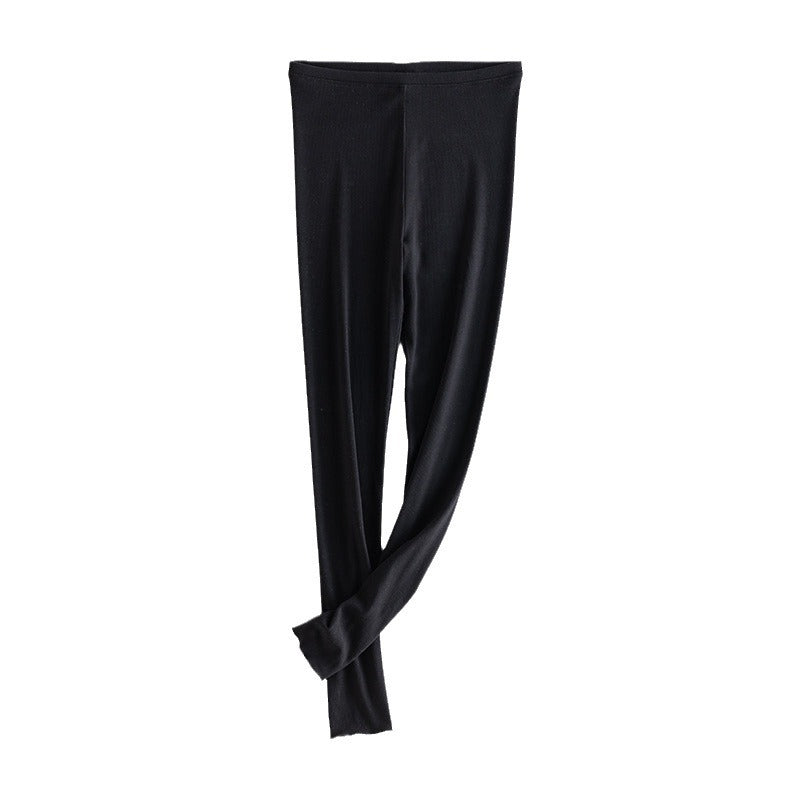 Women's Fine Thermal Leggings with High Elastic Waistband and Slim Silhouette