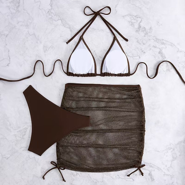 Women's triangle bikini set with adjustable skirt Mune Fashion
