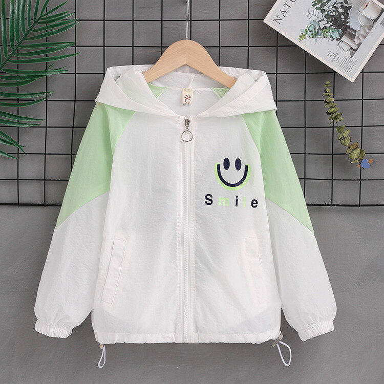 Women's lightweight hoodie jacket with smiley print, adjustable hem and elastic cuffs Mune Fashion