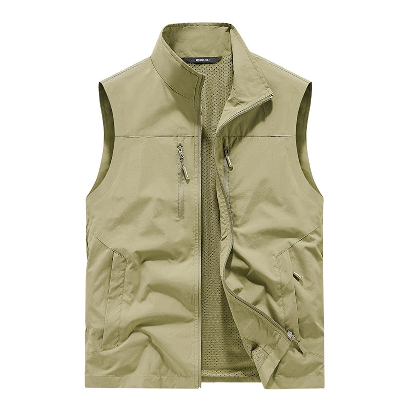 Men's Lightweight Outdoor Vest with Mesh Lining and Multifunction Pockets Mune Fashion