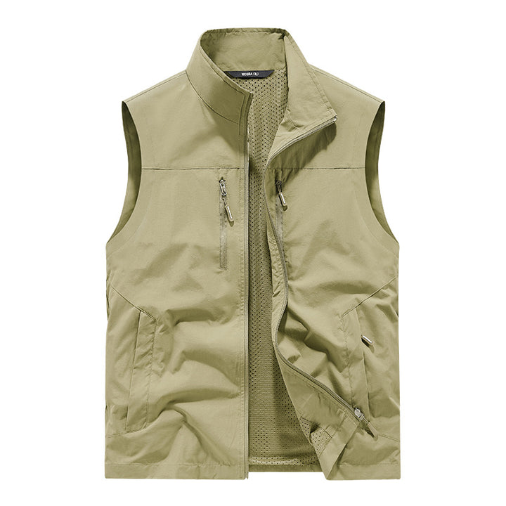 Men's Lightweight Outdoor Vest with Mesh Lining and Multifunction Pockets Mune Fashion