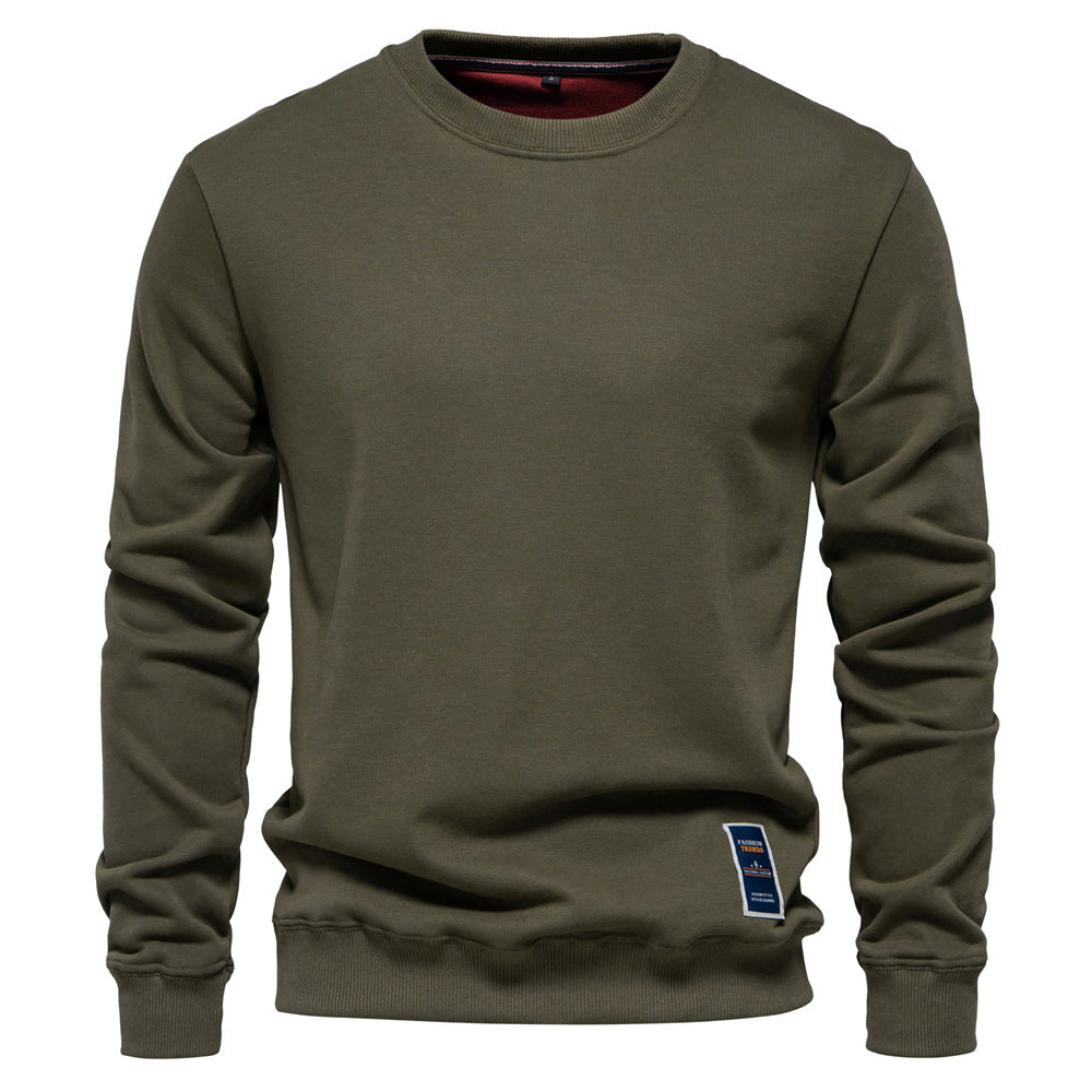 Men's classic crew neck sweatshirt made of heavy cotton blend with fleece inner side and ribbed cuffs Mune Fashion