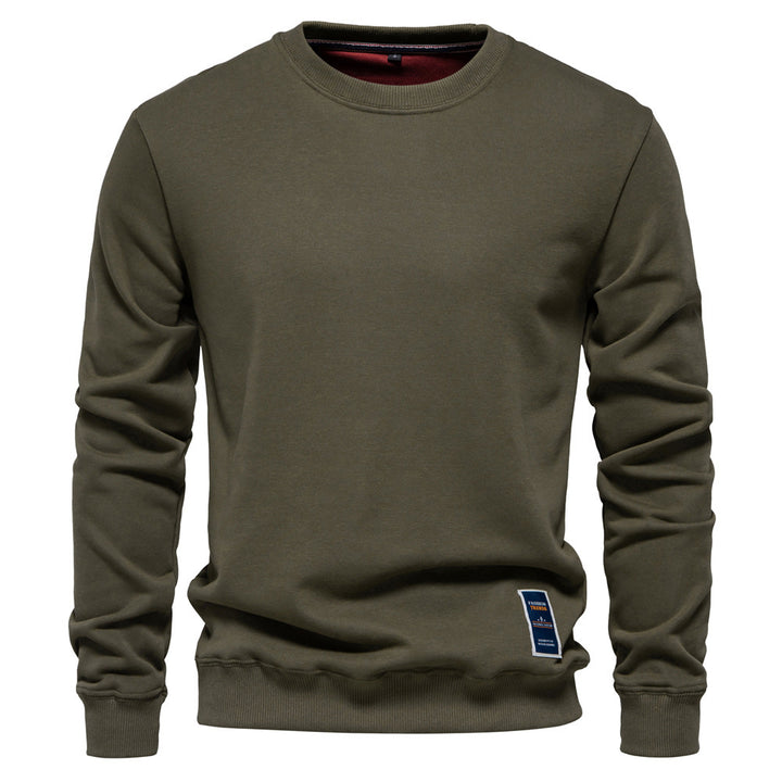 Men's classic crew neck sweatshirt made of heavy cotton blend with fleece inner side and ribbed cuffs Mune Fashion