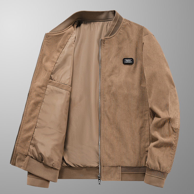 Men's corduroy bomber jacket with fine wide cord structure and lining Mune Fashion