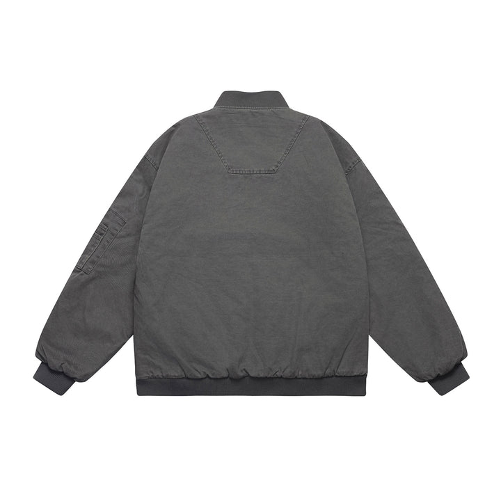 Unisex Oversize Utility Bomber Jacket with Arm Pocket, Elastic Hem and Concealed Side Pockets Mune Fashion