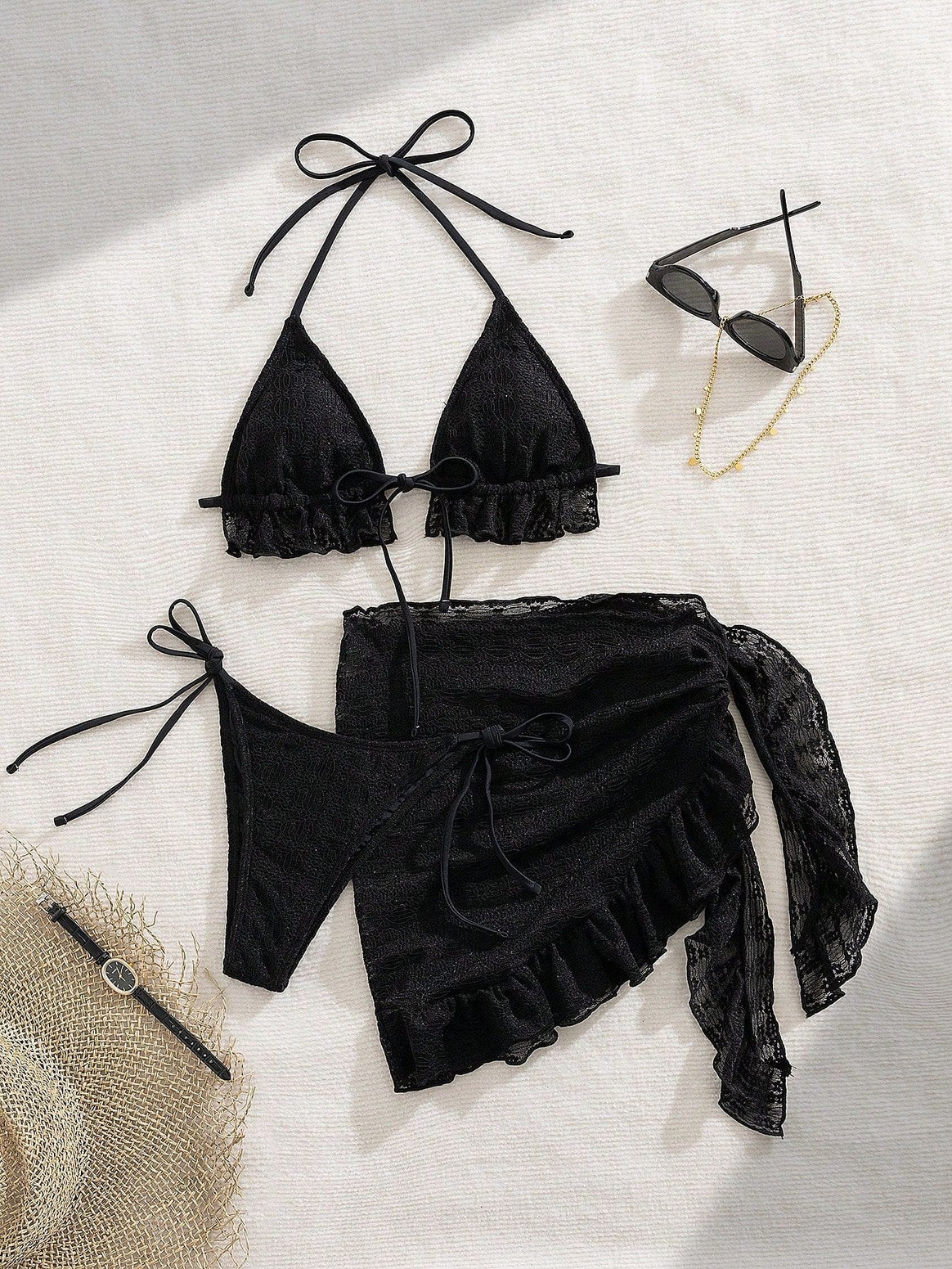 Women's bikini set with sophisticated ruffle details and elegant wrap skirt Mune Fashion