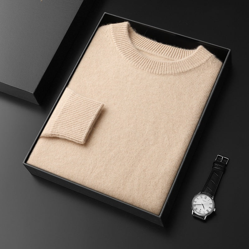 Men's Round Neck Pullover in Cashmere Look with Extra Soft Pile and Gift Box Mune Fashion