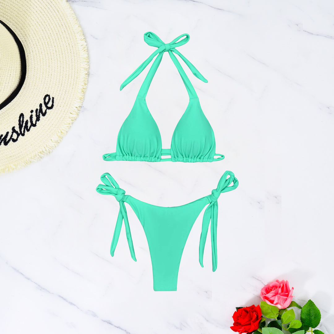 Women's triangle bikini with sophisticated tie straps and highly elastic fabric Mune Fashion