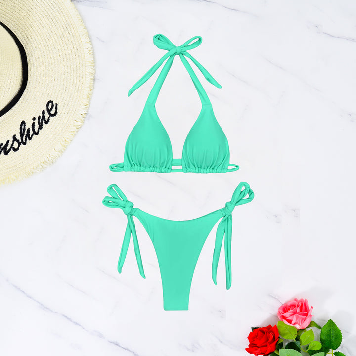 Women's triangle bikini with sophisticated tie straps and highly elastic fabric Mune Fashion