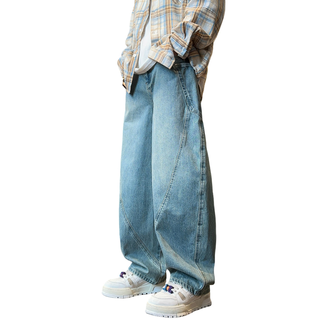 Ladies Wide-Cut Denim Pants Mune Fashion