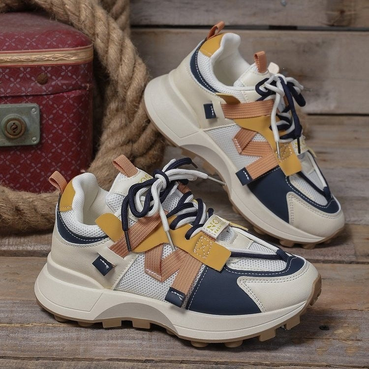 Women Chunky Plateau Sneaker with breathable mesh and mounted straps Mune Fashion