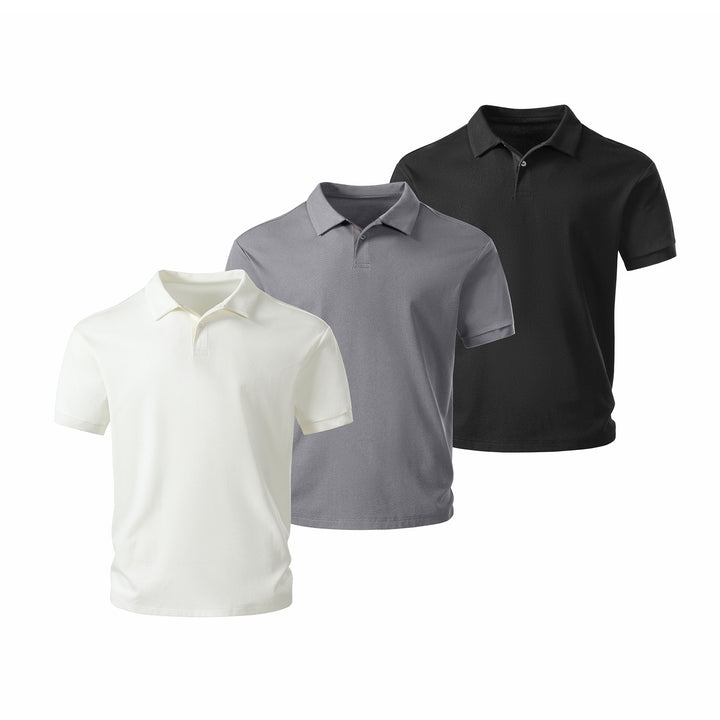 Men's Thermoregulating Pique Polo Shirt with Fine Structure and Short Sleeve Mune Fashion