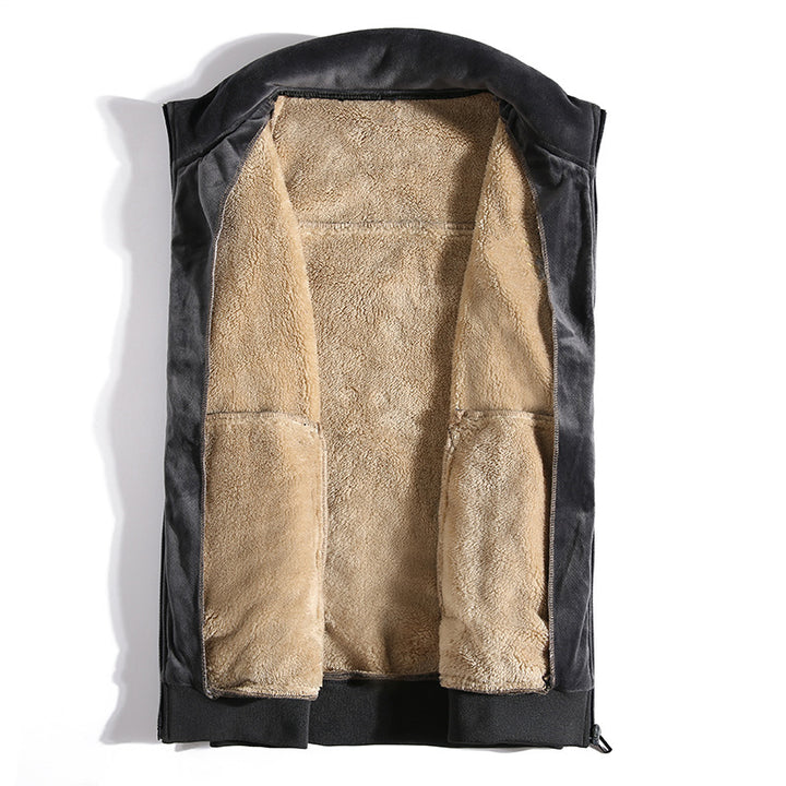 Men's velvety thermal fleece vest with teddy lining and stand-up collar Mune Fashion