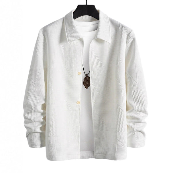Men's structured shirt jacket in patchwork relief with shirt collar Mune Fashion