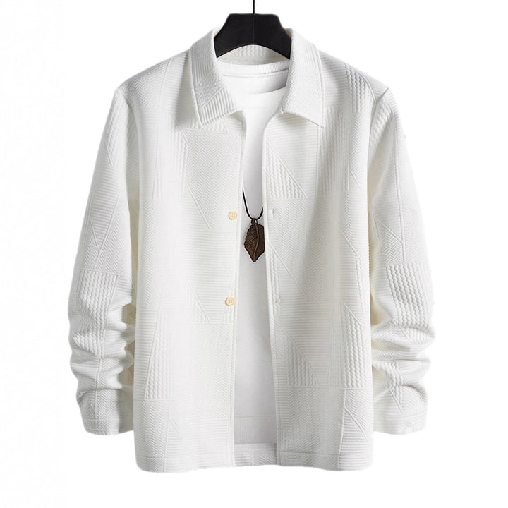 Men's structured shirt jacket in patchwork relief with shirt collar Mune Fashion
