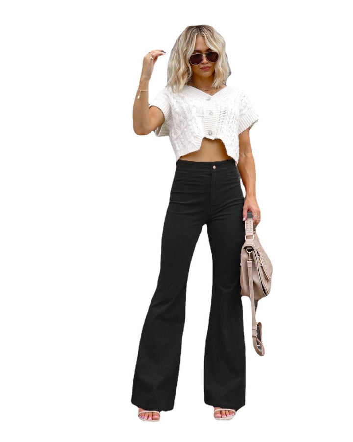 Women Stylish High-Waisted Flared Jeans Mune