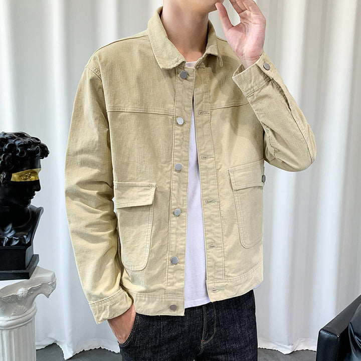 Men's cord jacket in overshirt style with patch pockets Mune Fashion