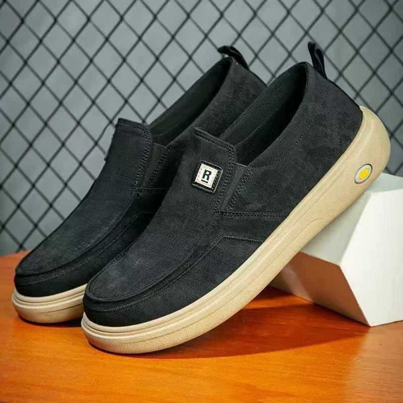 Men's Canvas Slip-On Casual Slippers with Ergonomic Comfort Platform Sole Mune Fashion