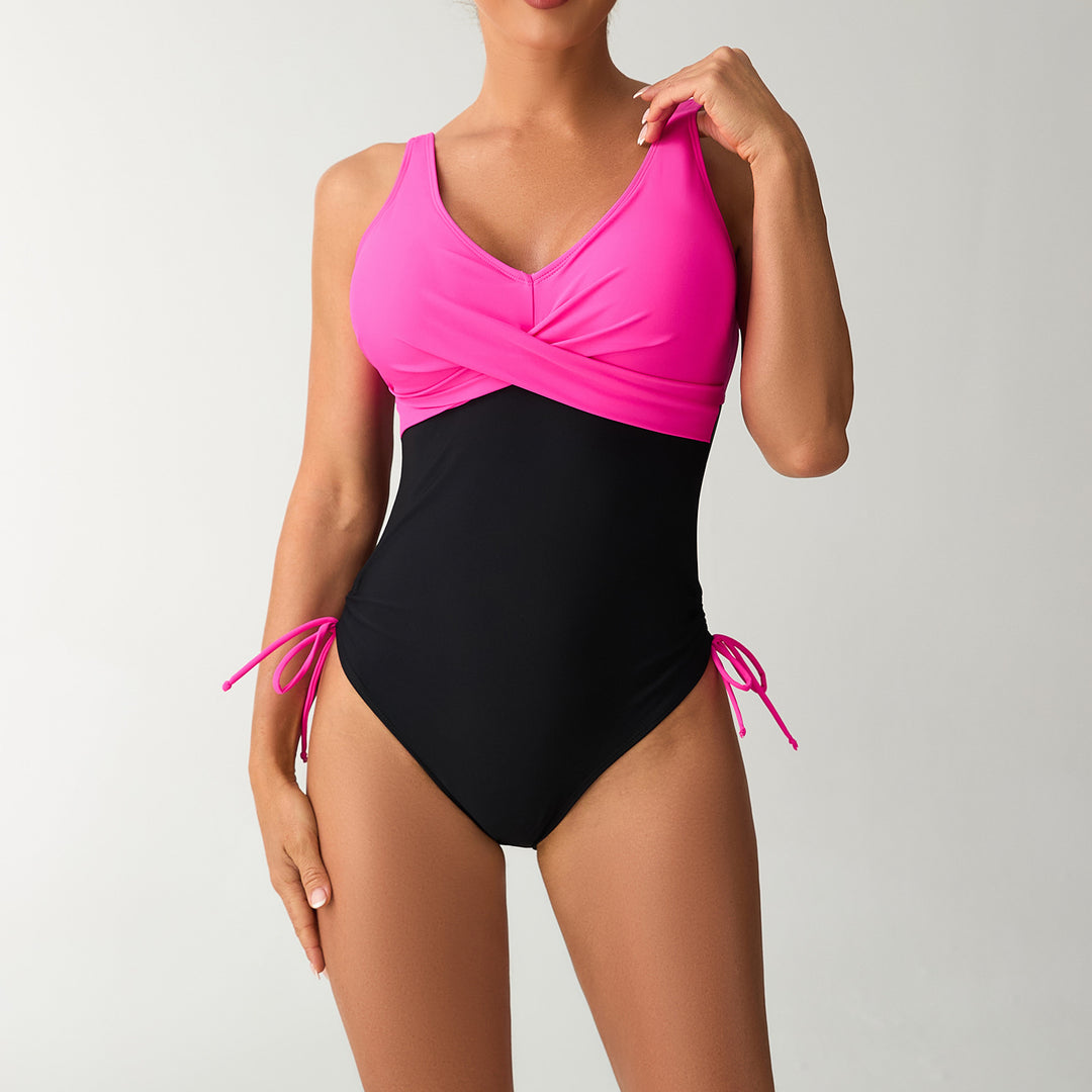 Women's One-Piece Swimsuit with Sophisticated Wrap Design Mune Fashion