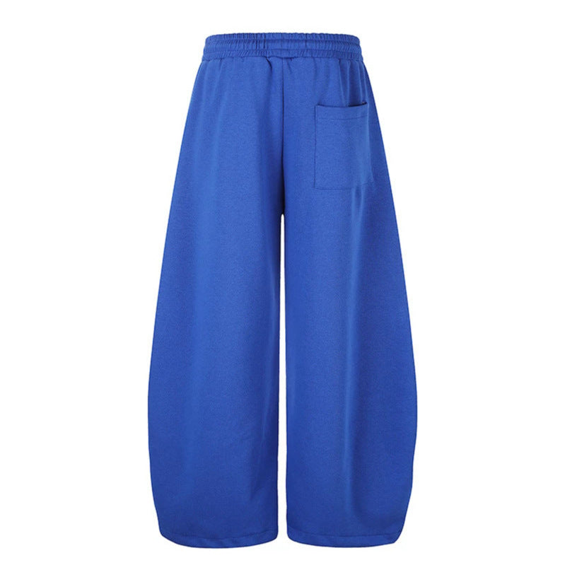 Women's Wide Palazzo Sweatpants with Studded Trim, Comfort Waistband and Hem Drawstring Mune Fashion