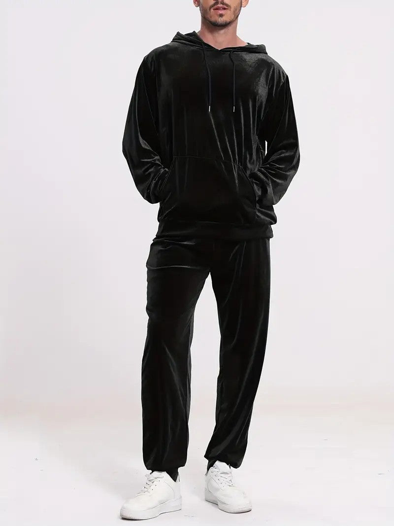 Men's velour leisure suit with hoodie and casual joggers Mune Fashion