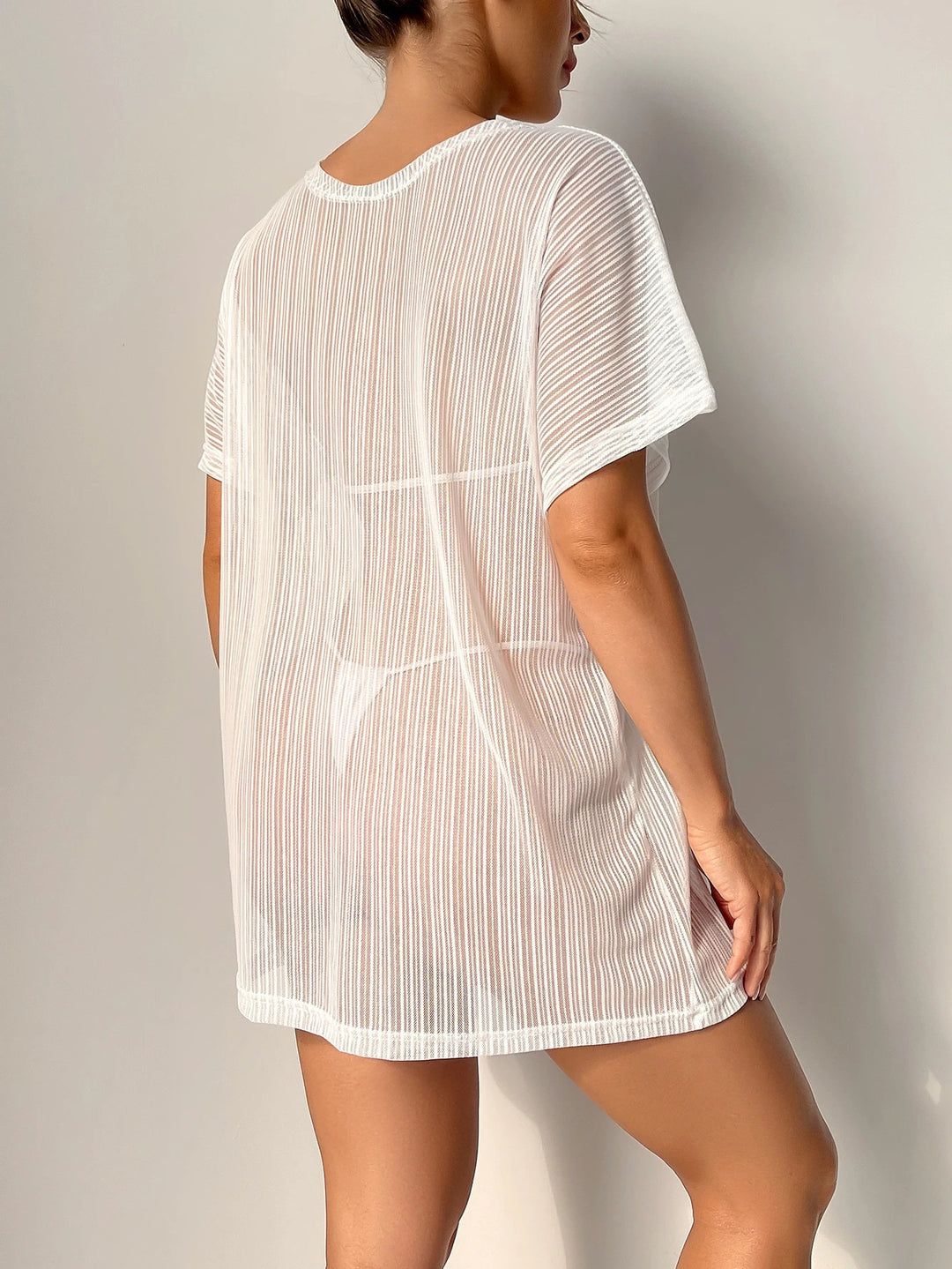 Women’s Beach Cover-Up made of transparent mesh material Mune Fashion
