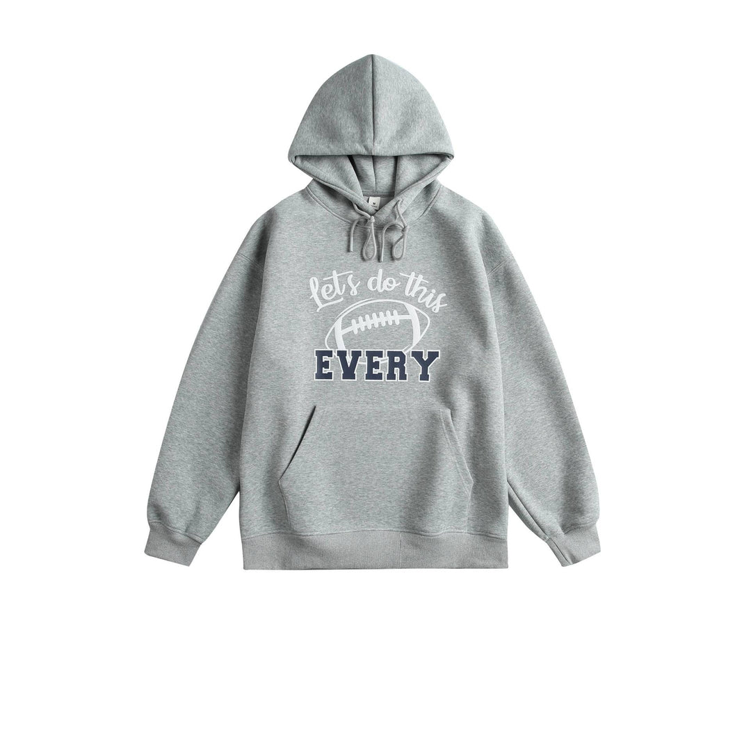 Unisex hooded sweatshirt with college print, kangaroo pocket and relaxed fit Mune Fashion