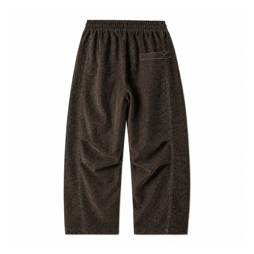 Ladies Wide Relaxed Pants in Denim Look with Elastic Waistband and Drawstring Mune Fashion