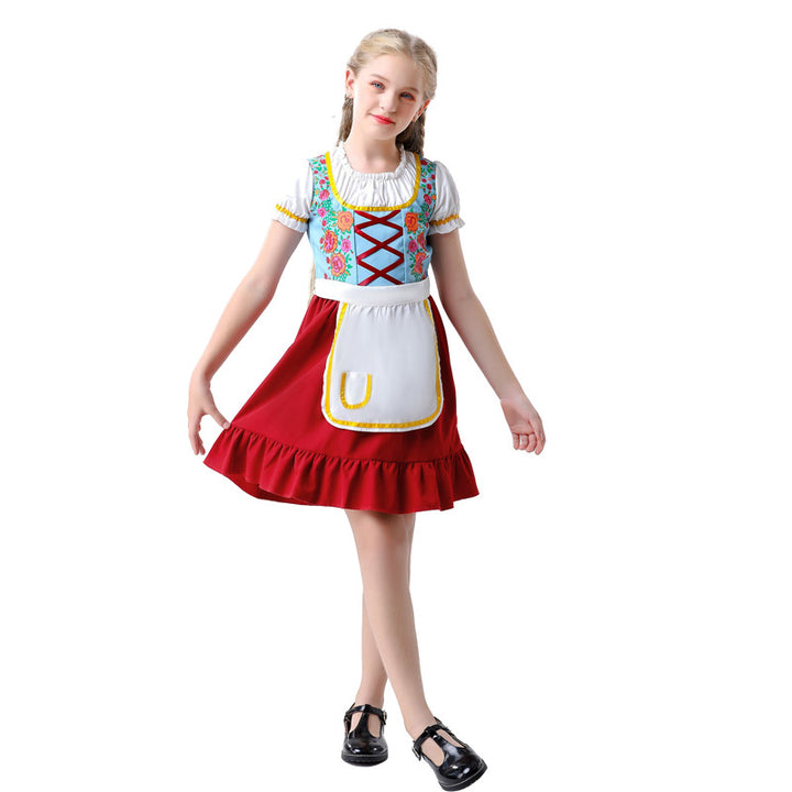 Ladies' traditional dirndl dress for children with apron and floral embroidery Mune Fashion