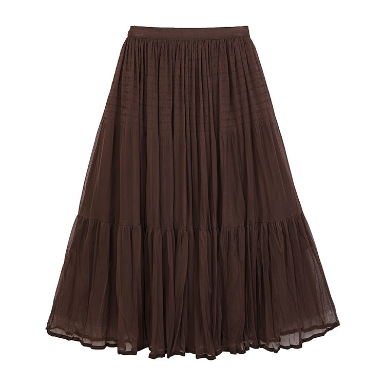 Women's voluminous tiered tulle skirt with elasticated waistband and opaque lining Mune Fashion
