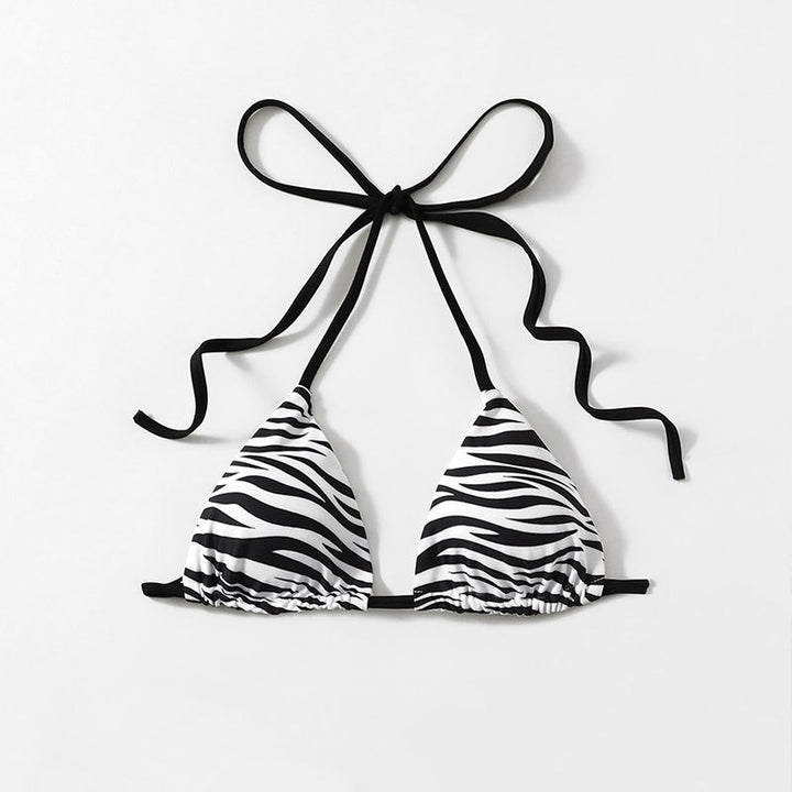 Women's triangle bikini with trendy zebra pattern and adjustable straps Mune Fashion