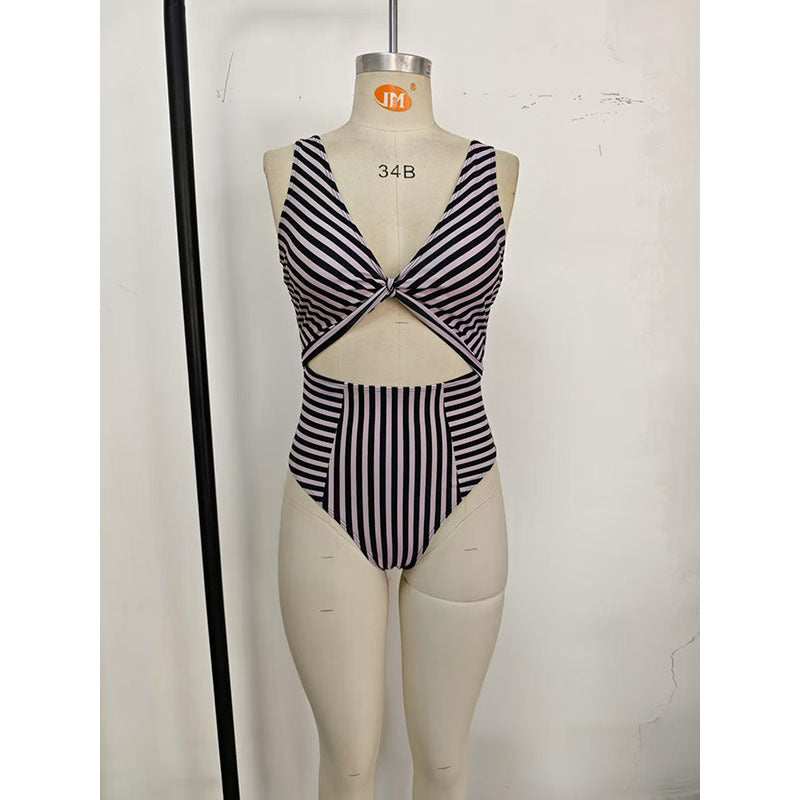 Women High-Cut One-Piece with Knotted Design Mune Fashion