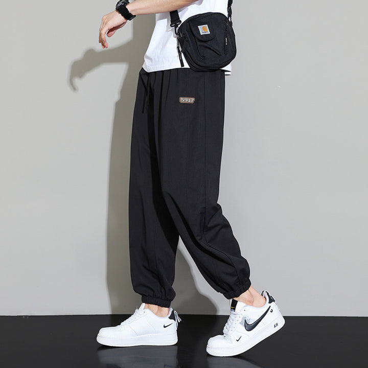Men's Casual Relaxed Pants with Elastic Waistband