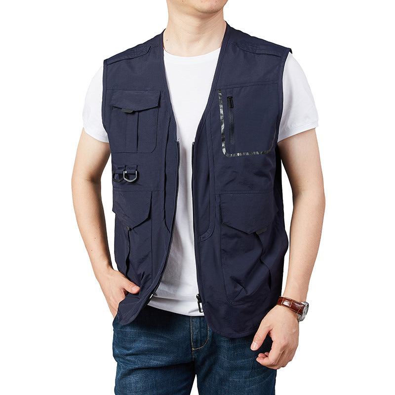 Men's Photography and Outdoor Utility Vest with Multifunctional Pockets and D-Ring Attachments Mune Fashion