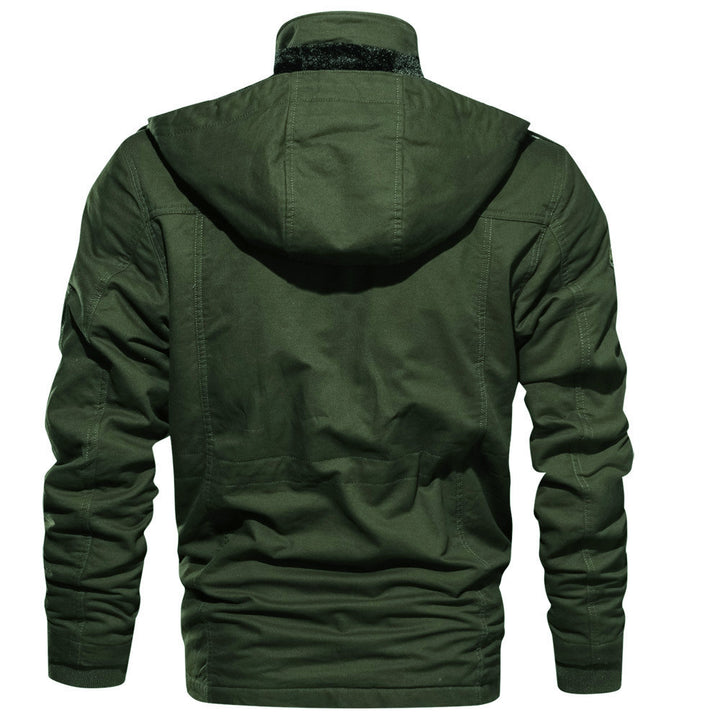 Men's padded field jacket made of canvas with hood and multiple pockets Mune Fashion