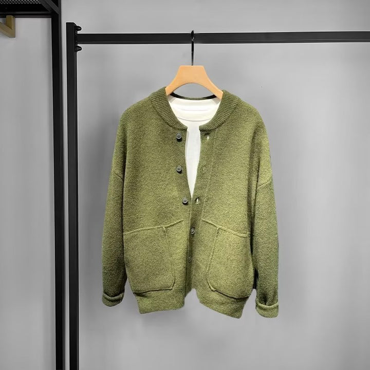 Women's Comfortable Cardigan with Button Placket and Pockets Mune Fashion