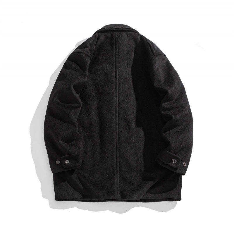 Men's wool coat with quilted thermo inner side and lapel collar Mune Fashion