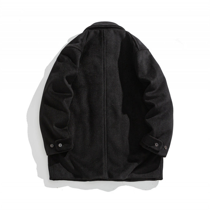 Men's wool coat with quilted thermo inner side and lapel collar Mune Fashion