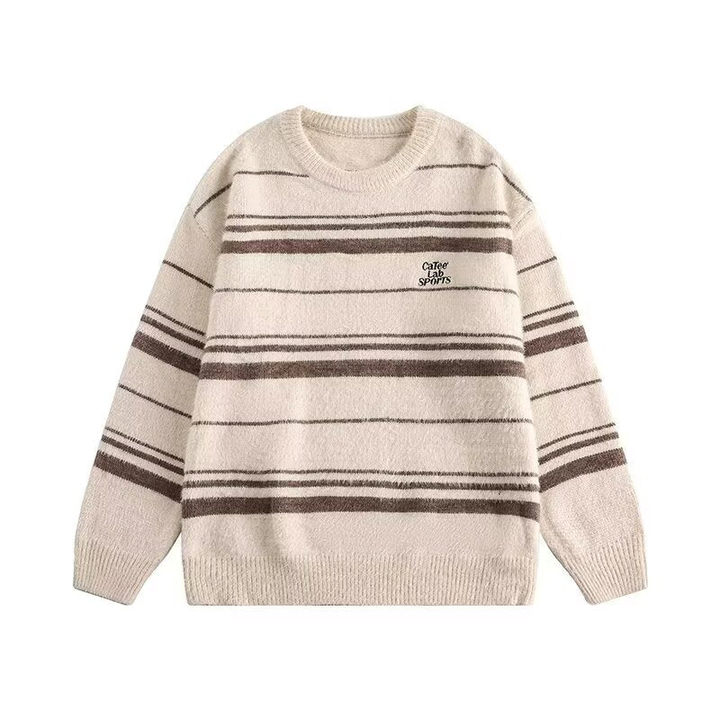 Women's Fashionable Striped Sweater Mune Fashion