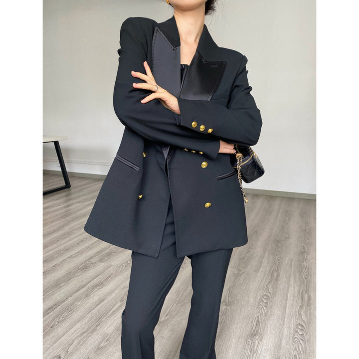 Ladies Elegant Double-Breasted Blazer Mune Fashion