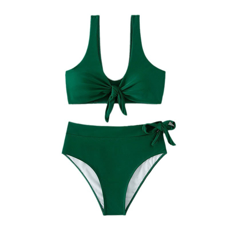 Ladies High-Waisted Bikini with Tieable Crop Top Mune Fashion