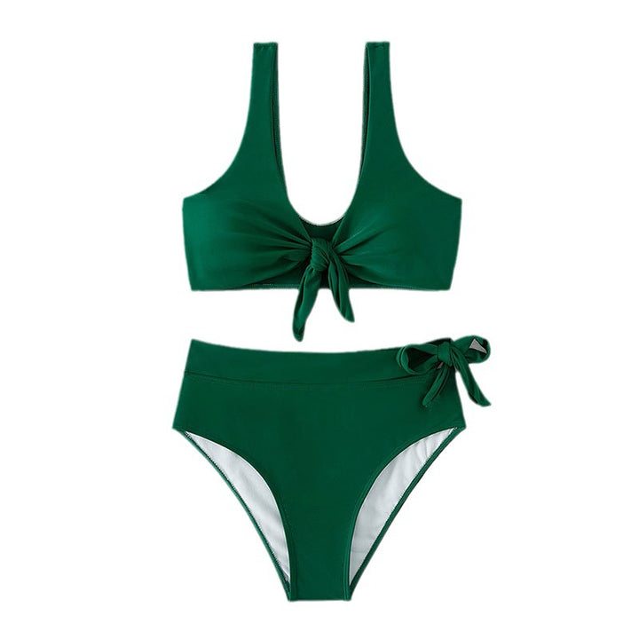 Ladies High-Waisted Bikini with Tieable Crop Top Mune Fashion