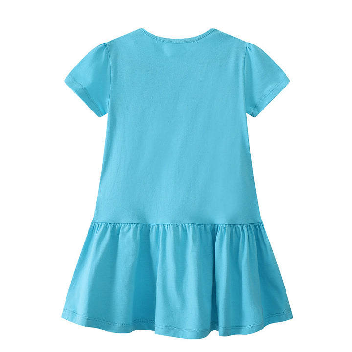 Girls Tulle Dress with Playful Llama and Tractor Design Mune Fashion