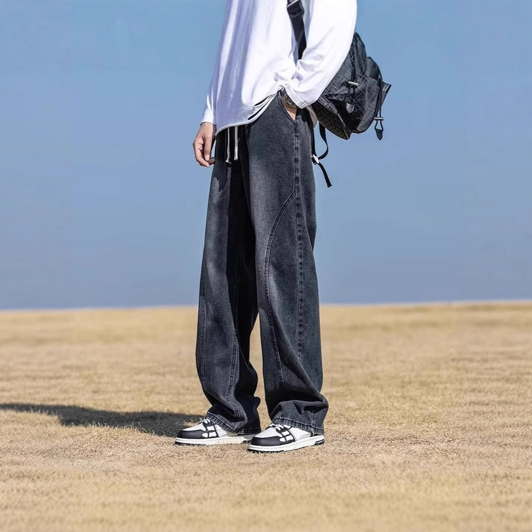 Men's Wide-Cut Denim Pants Mune Fashion 1787982091