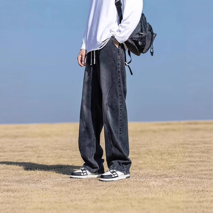 Men's Wide-Cut Denim Pants Mune Fashion 1787982091