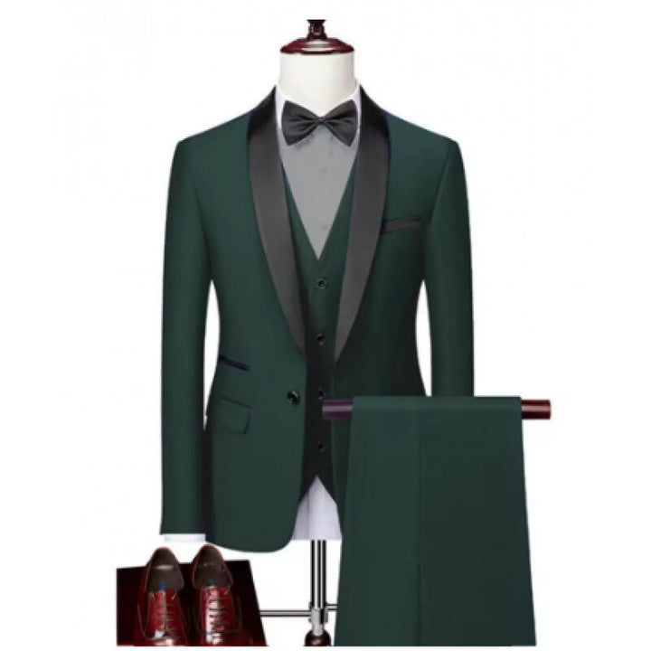 Men's tailor-made tuxedo with shawl collar, vest, and elegant evening trousers Mune Fashion