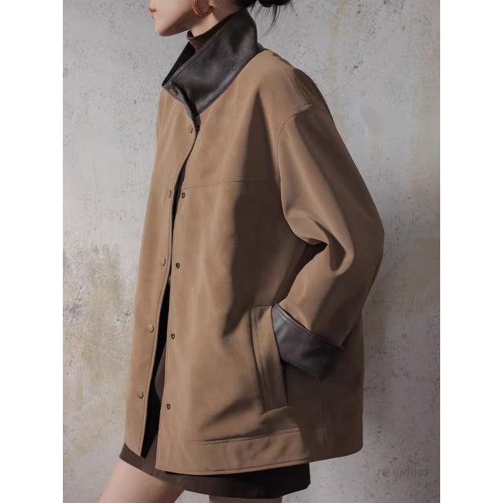 Women's Leather Jacket with Modern Cut Mune Fashion