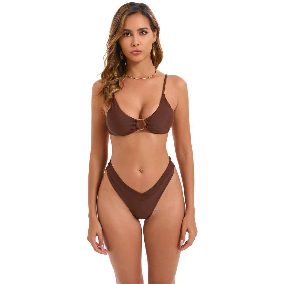Women's Triangle Bikini with Fashionable Ring Detail Mune Fashion