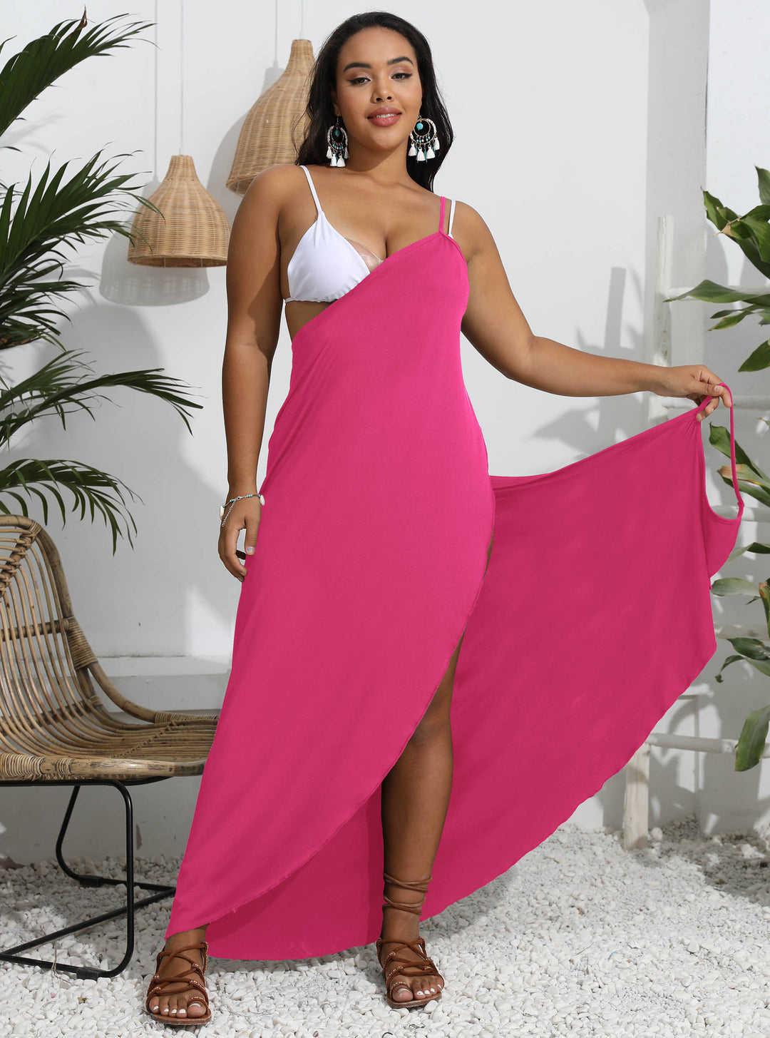 Women's Maxi Dress with Trendy Wrap Design Mune Fashion