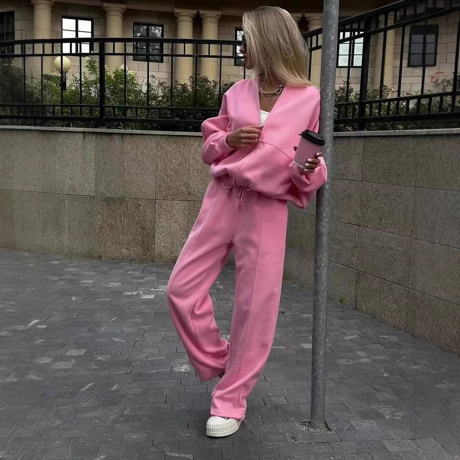 Women's cropped hoodie with half zipper and high waist joggers Mune Fashion